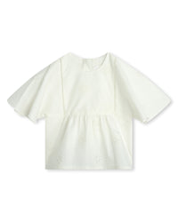 Blouse à manches courtes volantées - Offwhite
