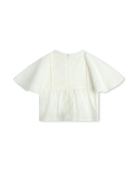 Blouse à manches courtes volantées - Offwhite