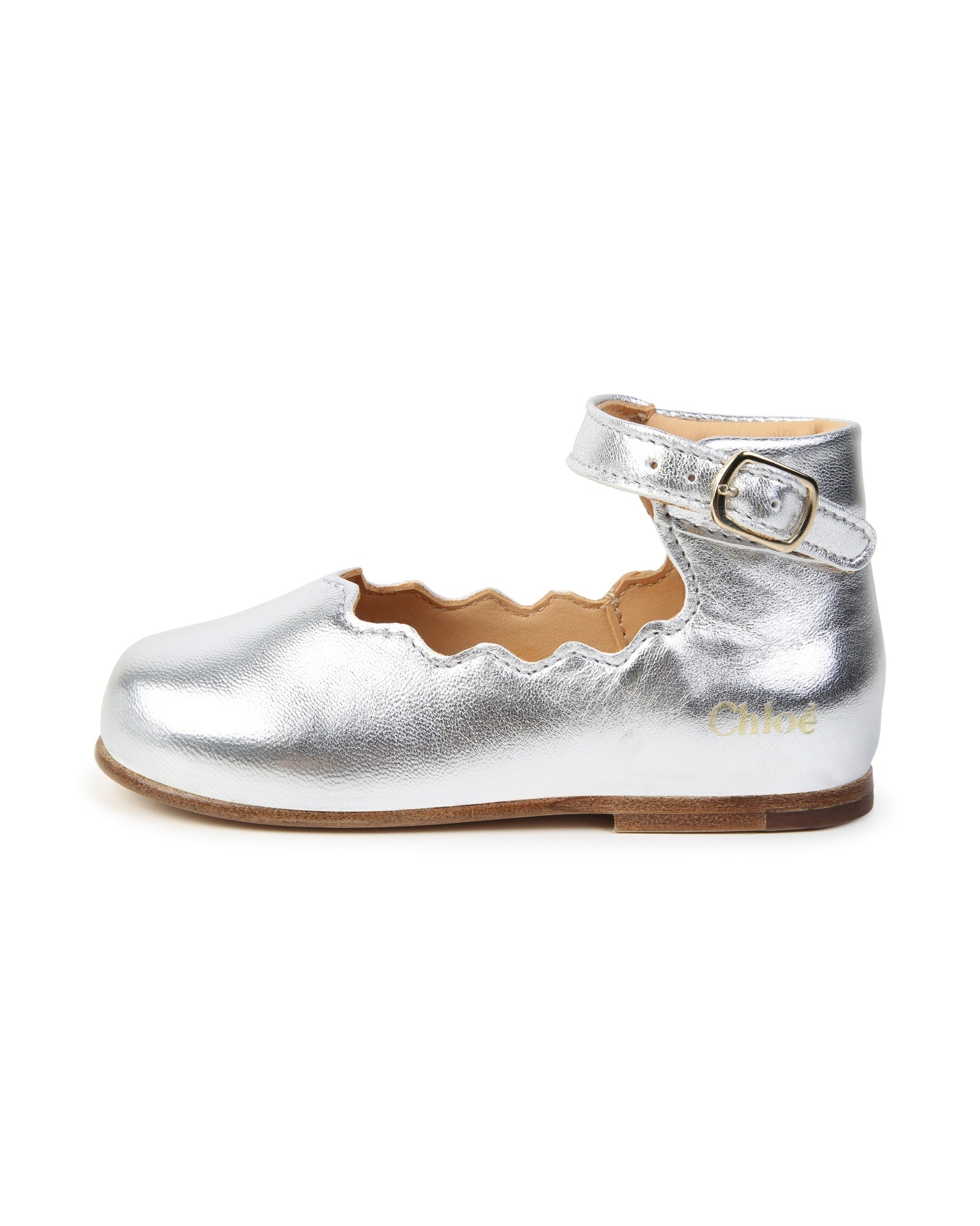 Ballerines en cuir - Gris Argent