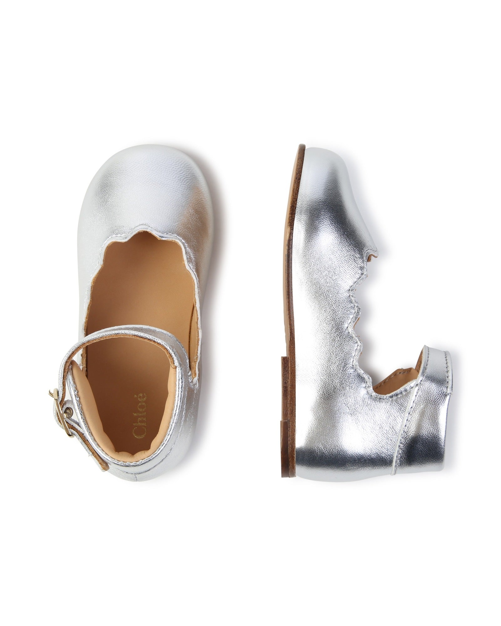 Ballerines en cuir - Gris Argent