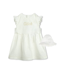 Ensemble robe de cérémonie et chapeau - Offwhite