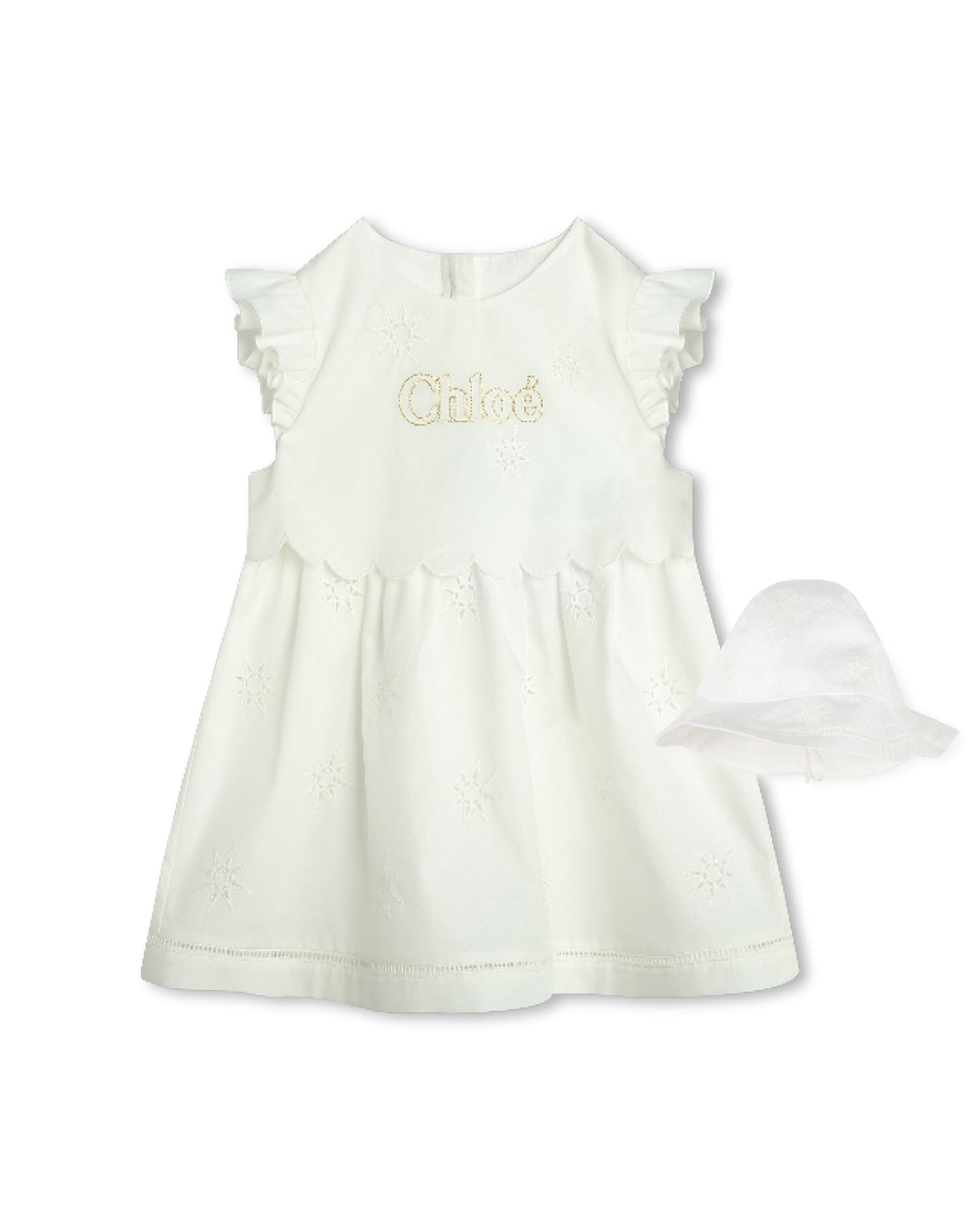 Ensemble robe de cérémonie et chapeau - Offwhite