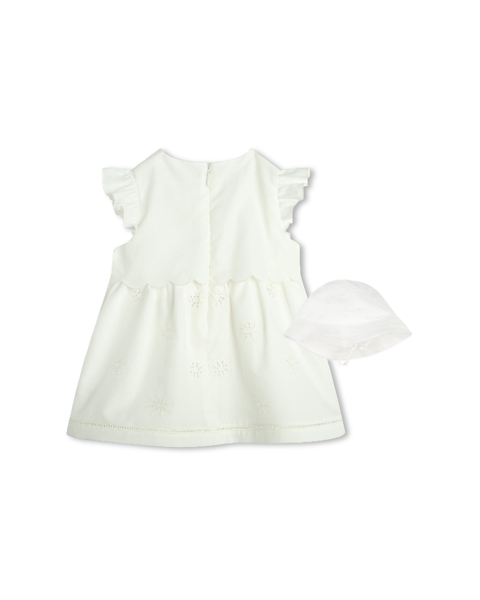 Ensemble robe de cérémonie et chapeau - Offwhite