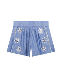 Elasticated waist shorts - Chambray