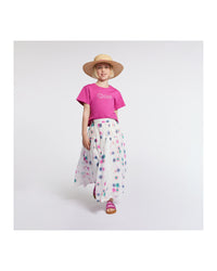 Raffia cape - Pink White