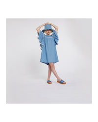 Bob imprimé doublé en polaire - Denim Blue