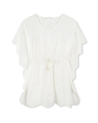 Robe à taille élastiquée en coton - Off White