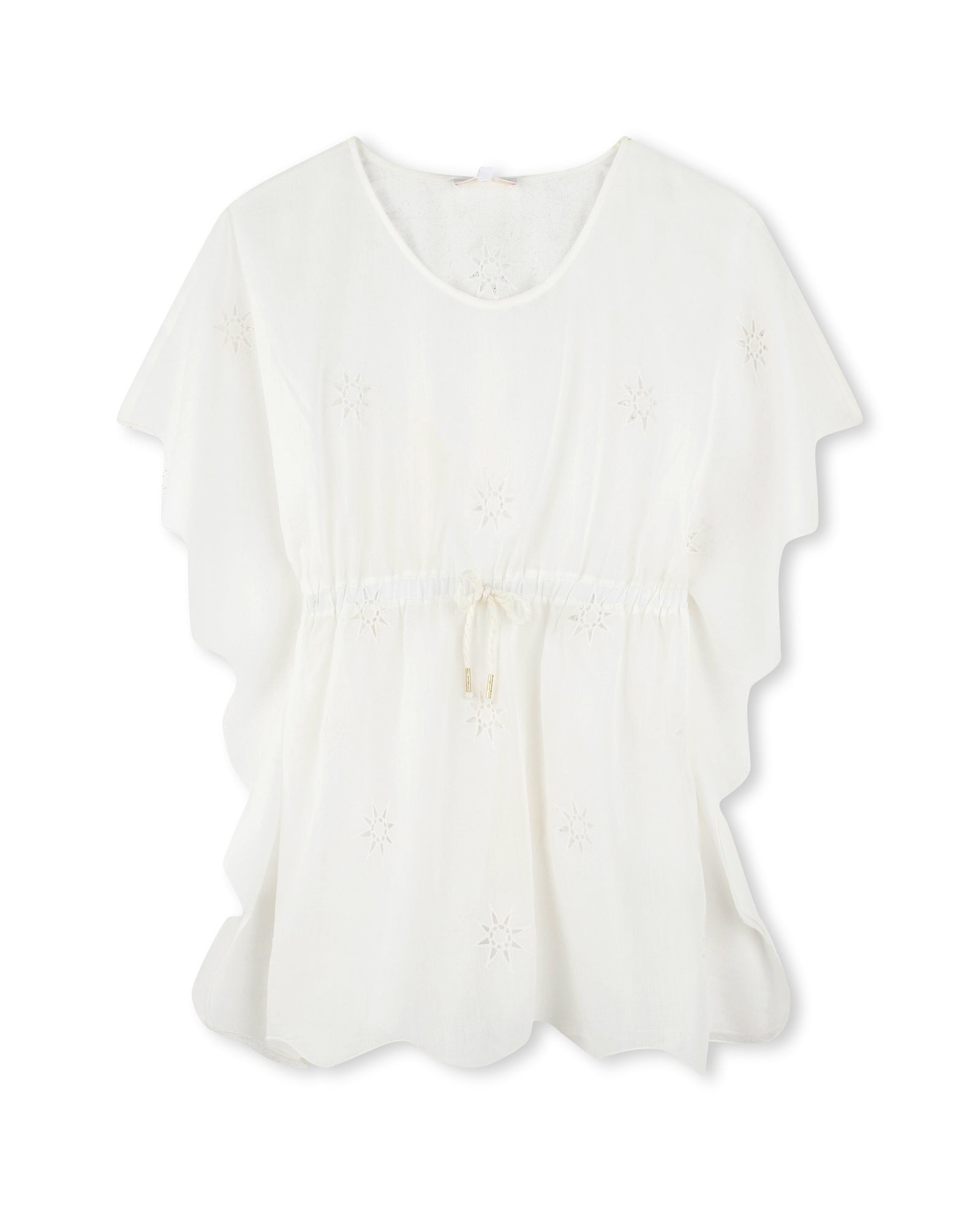 Robe à taille élastiquée en coton - Off White