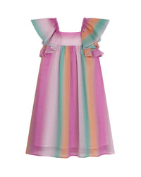 Cotton dress with ruffled straps - Multicolor