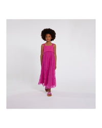 Robe de cérémonie à bretelles en crépon de soie - Peony