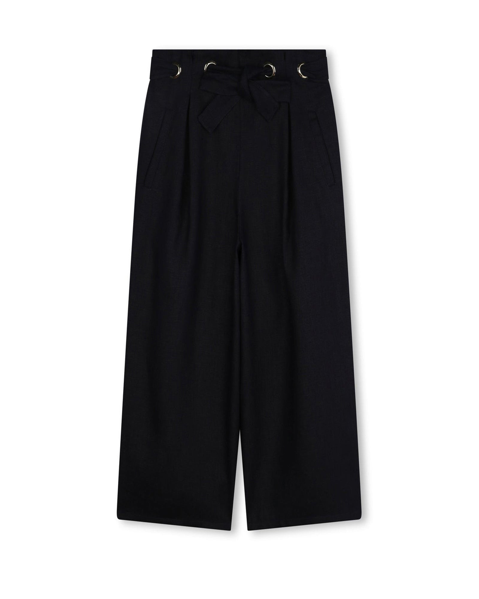 Pantalon en toile de lin - Bleu Amiral