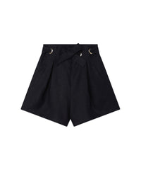 Short en toile de lin - Bleu Amiral