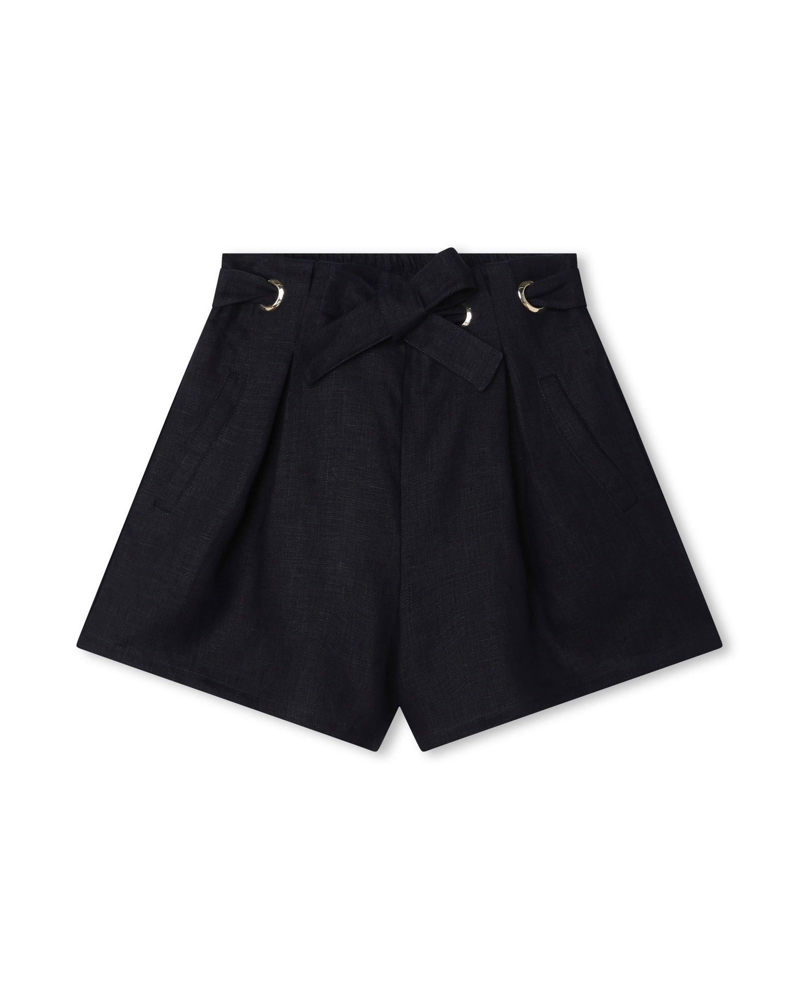 Short en toile de lin - Bleu Amiral