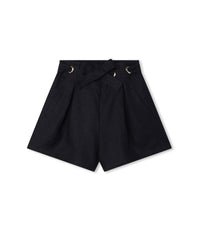 Short en toile de lin - Bleu Amiral