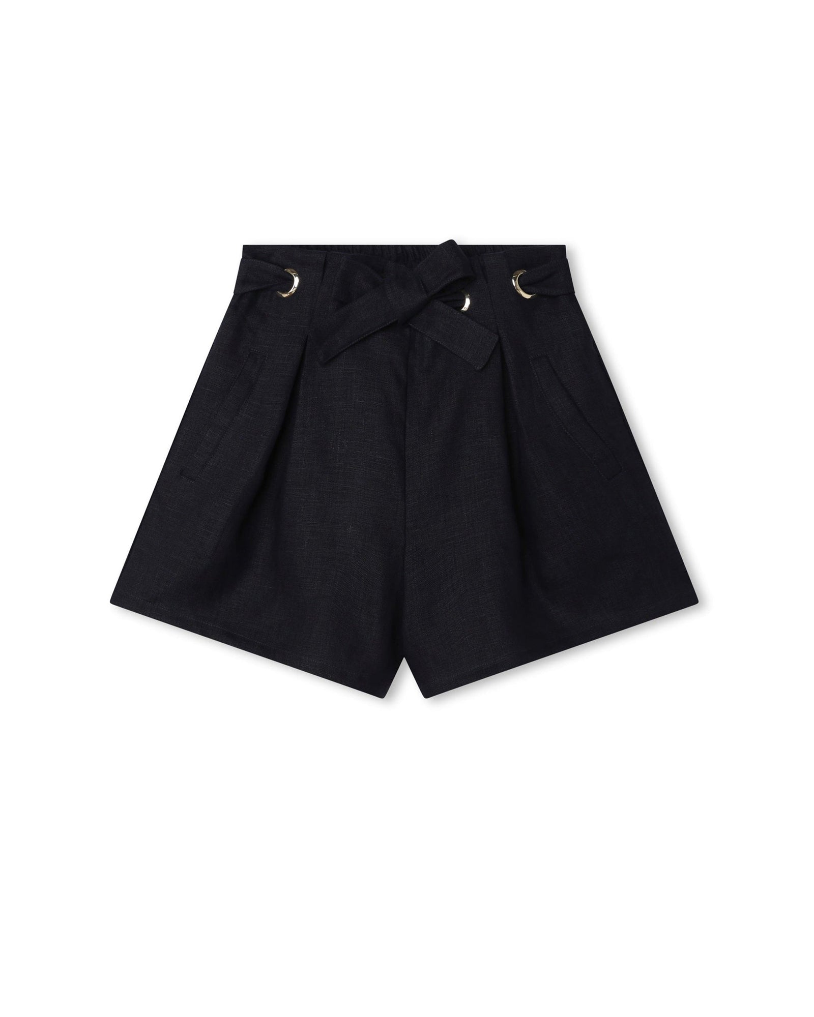 Short en toile de lin - Bleu Amiral
