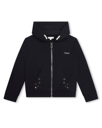 Cardigan à capuche en molleton - Bleu Amiral