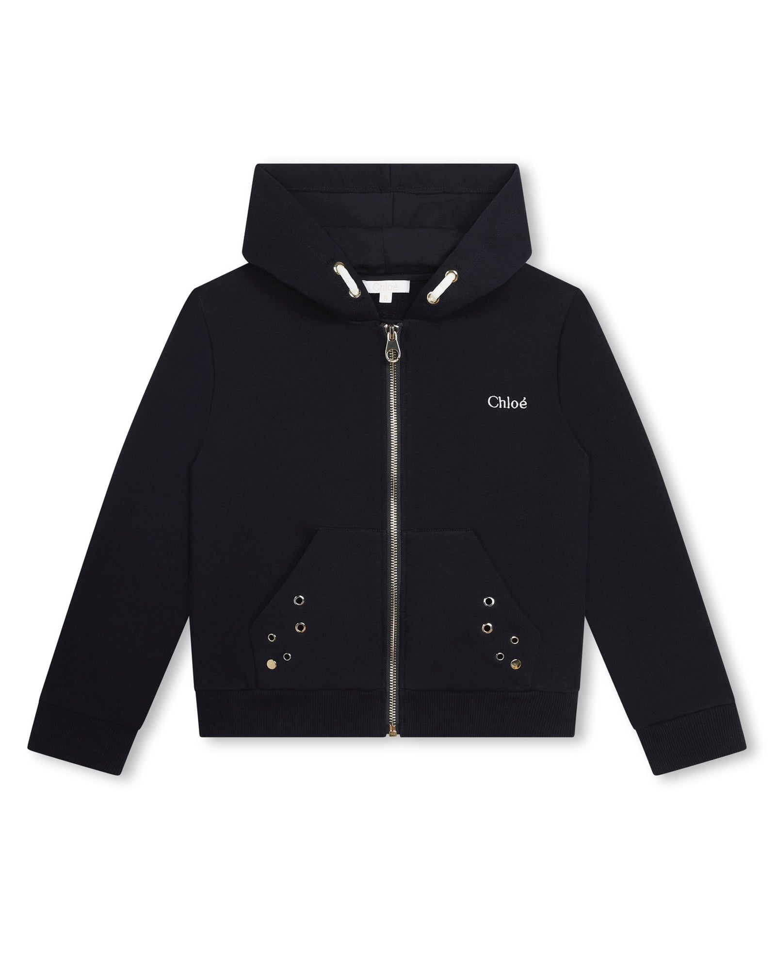 Cardigan à capuche en molleton - Bleu Amiral