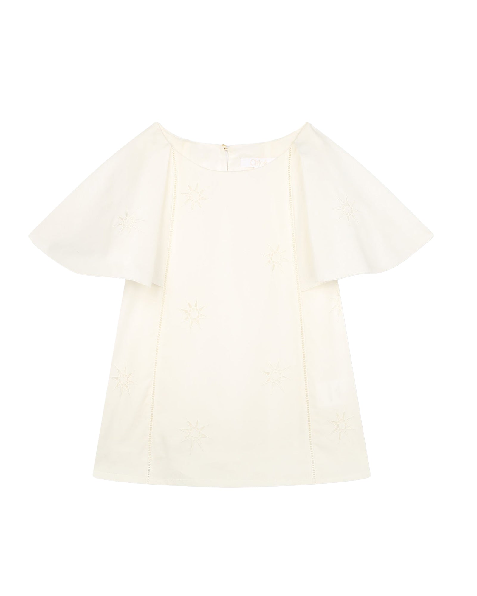 Blouse à manches courtes volantées en coton - Off White