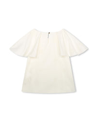 Blouse à manches courtes volantées - Offwhite