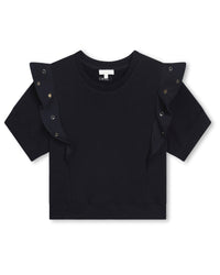 Sweatshirt à manches courtes - Bleu Amiral