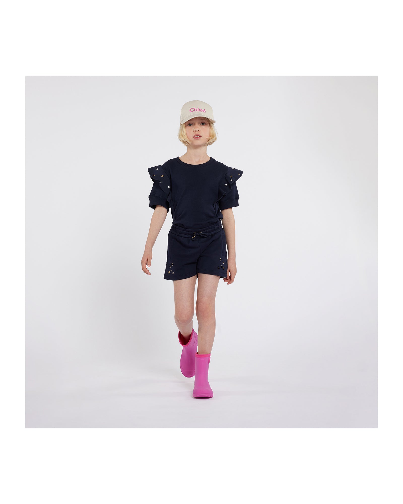 Sweatshirt à manches courtes - Bleu Amiral