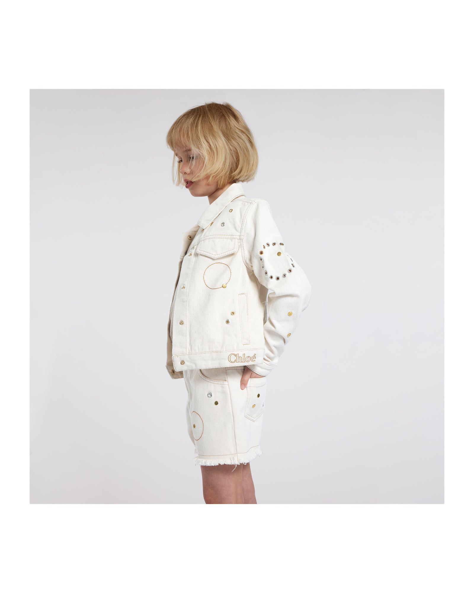 Veste à broderies - Craie