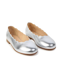 Ballerines Coquille en cuir - Gris Argent