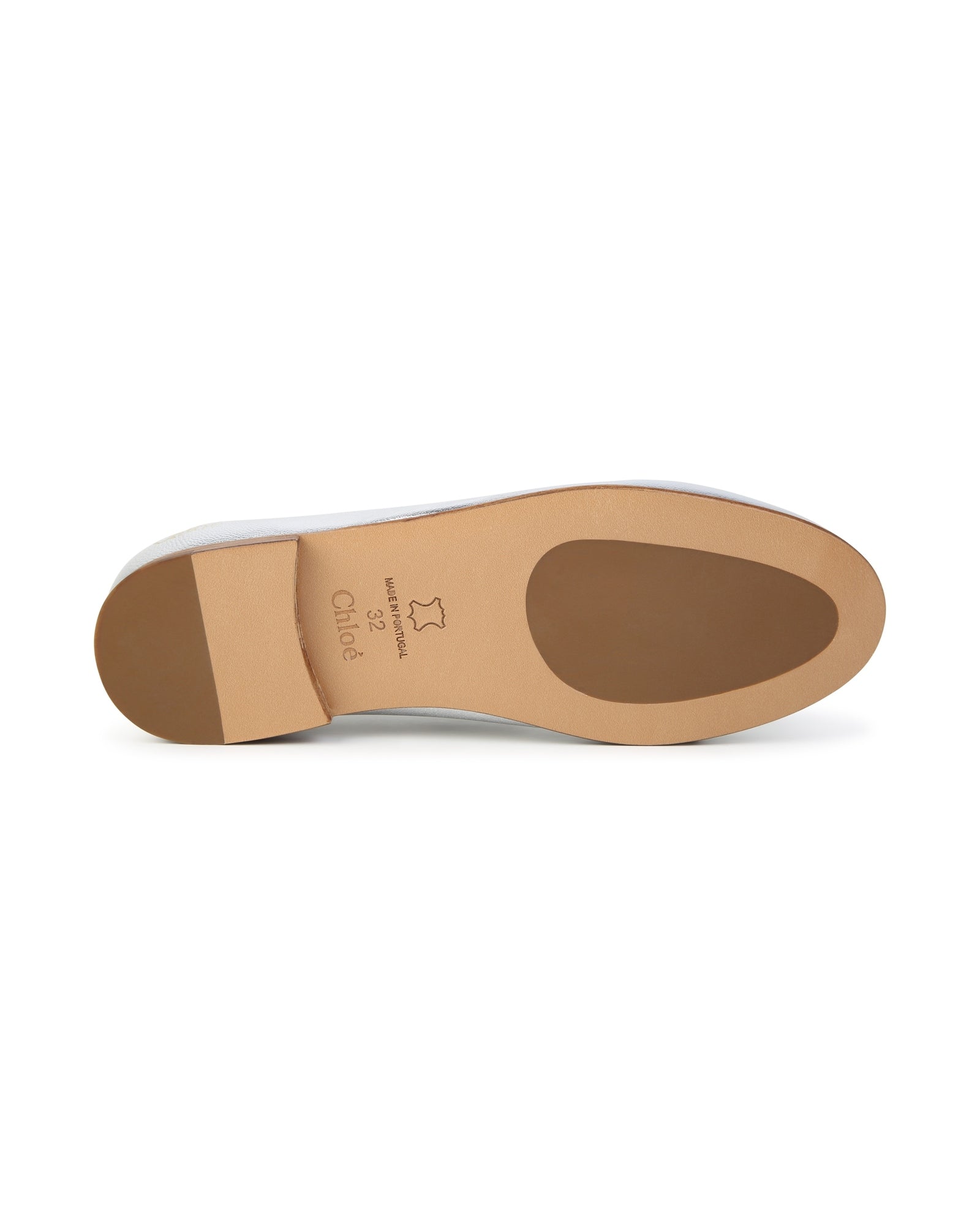 Ballerines Coquille en cuir - Gris Argent