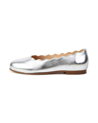 Ballerines Coquille en cuir - Gris Argent