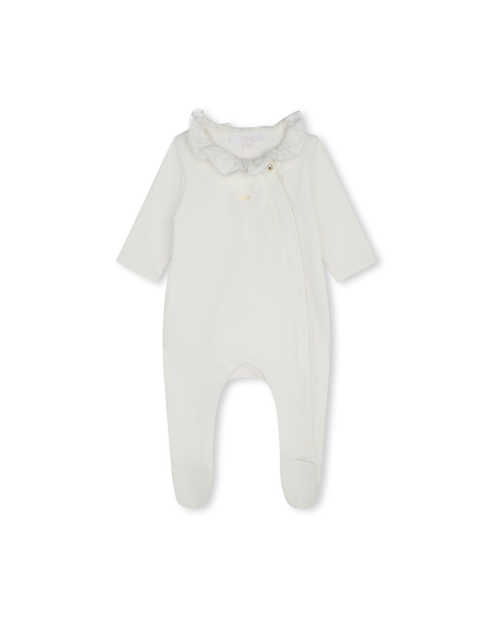 Cotton pyjama and bib set - Off White