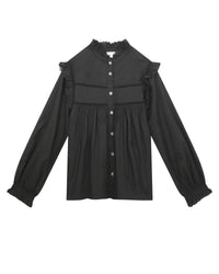 Chemise à manches longues en coton - Black