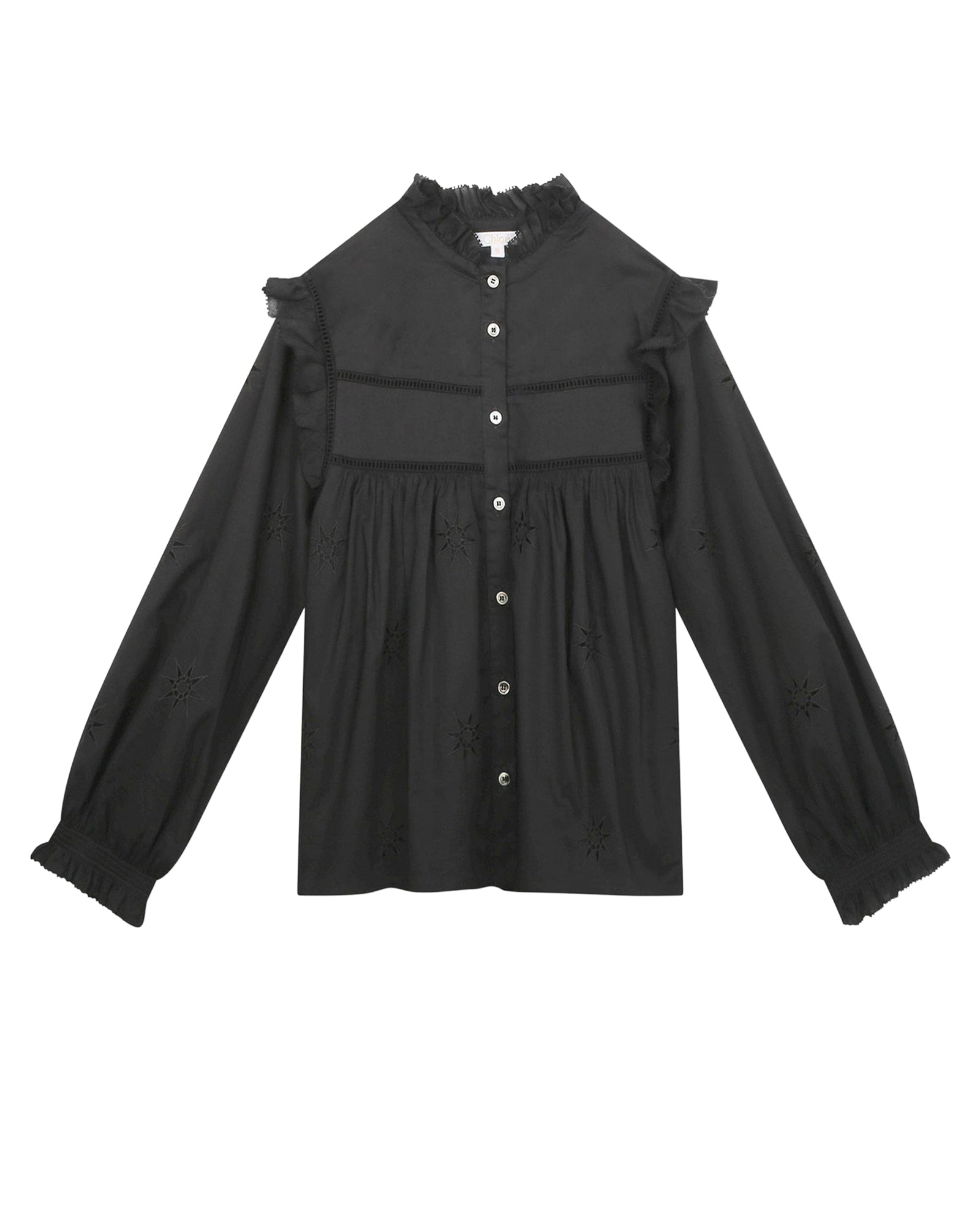 Chemise à manches longues en coton - Black