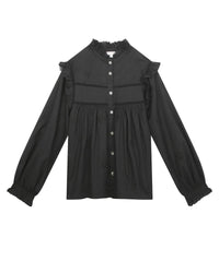 Chemise à manches longues en coton - Black