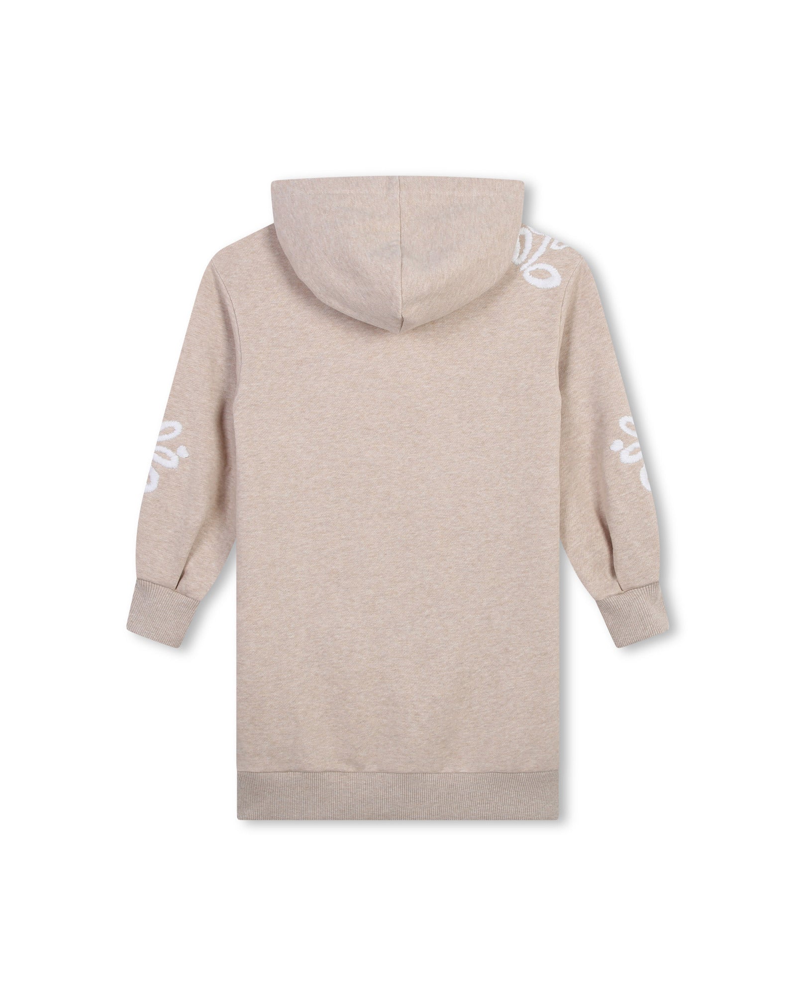 Cotton floral hooded dress - Dark beige
