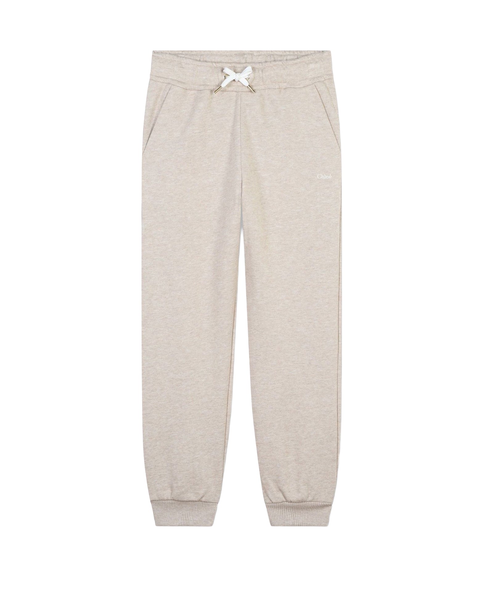 Fleece trousers with elasticated waistband - Dark beige