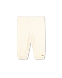 Pantalon à motif fantaisie en coton - Craie