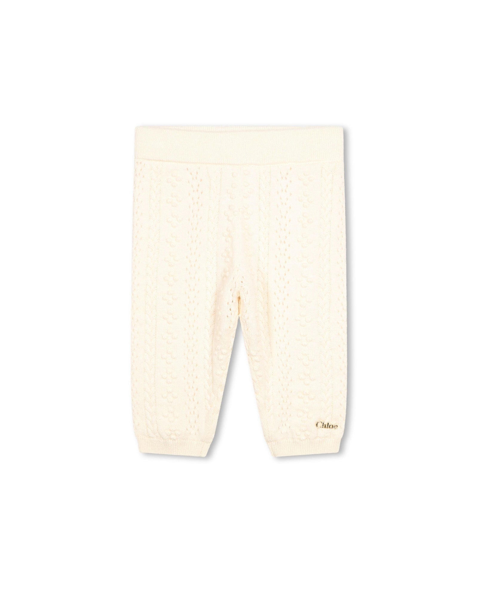 Pantalon à motif fantaisie en coton - Craie