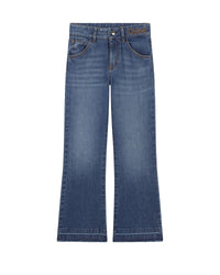 Adjustable 5-pocket denim trousers - Denim Blue