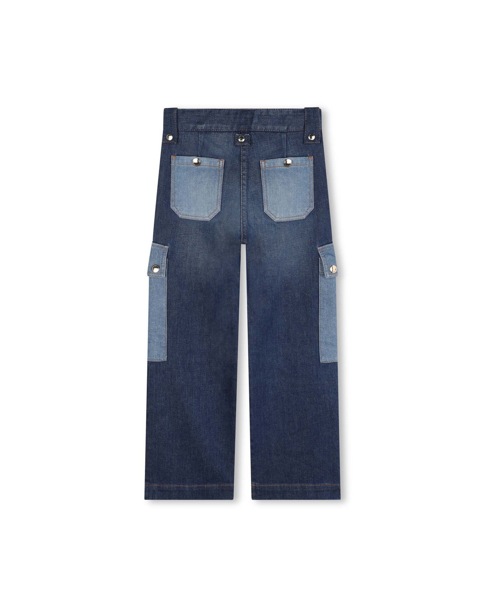 Adjustable 6-pocket denim trousers - Denim Blue