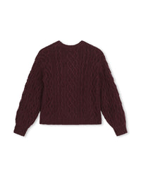 Pull motif torsades en coton - Prunelle