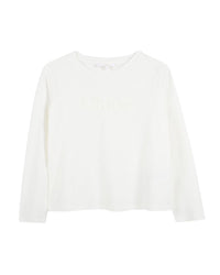 T-shirt à broderies en coton - Offwhite