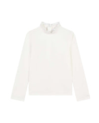 Sous-pull à volants en coton - Offwhite