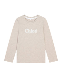 T-shirt manches longues en coton - Beige Foncé