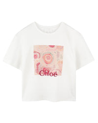 T-shirt impression spirales en coton - Off White
