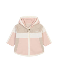 Manteau à capuche à pressionss en coton - Rose Beige