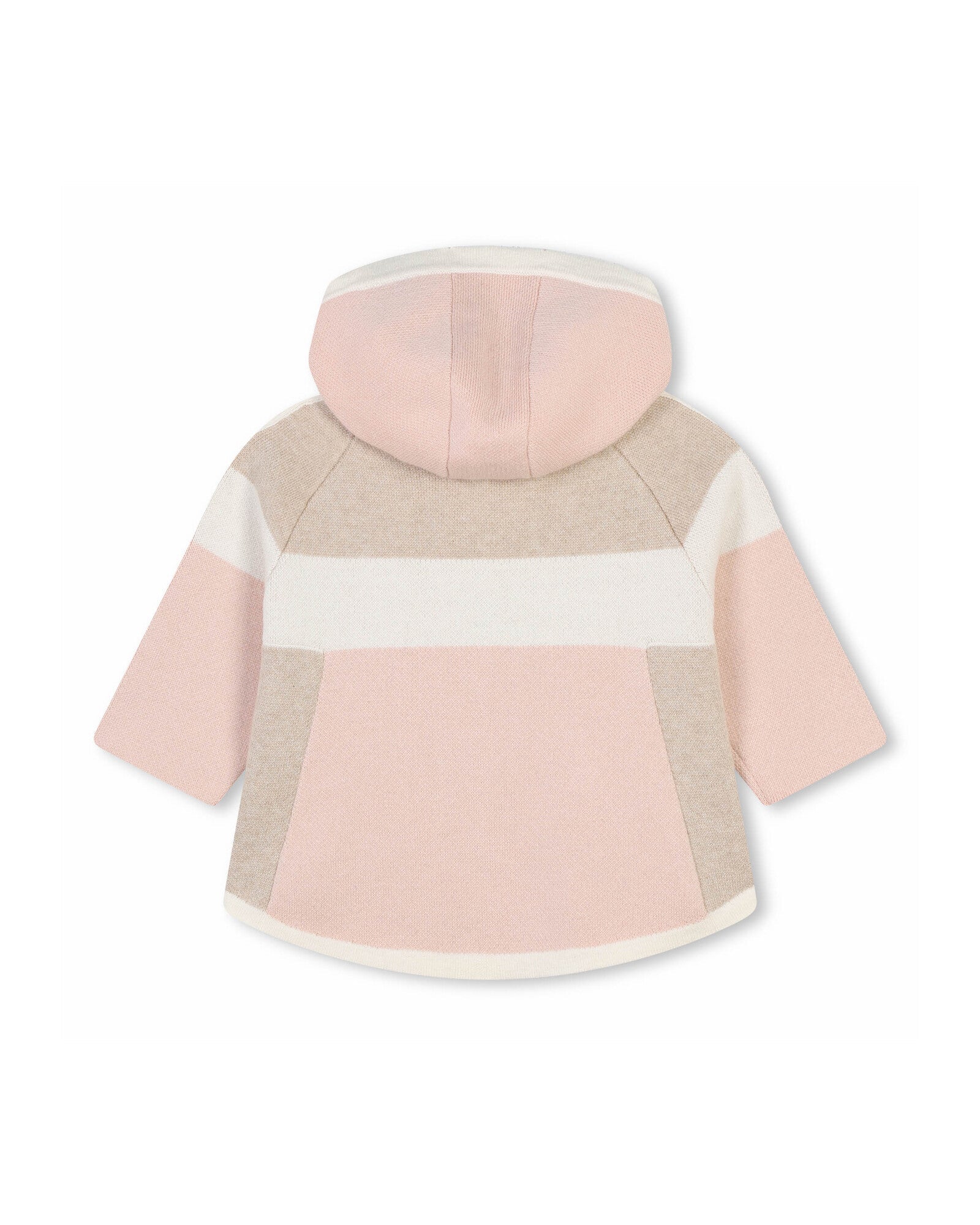 Manteau à capuche à pressionss en coton - Rose Beige