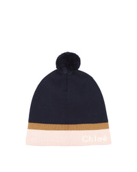 Cotton jacquard hat - Bleu Amiral