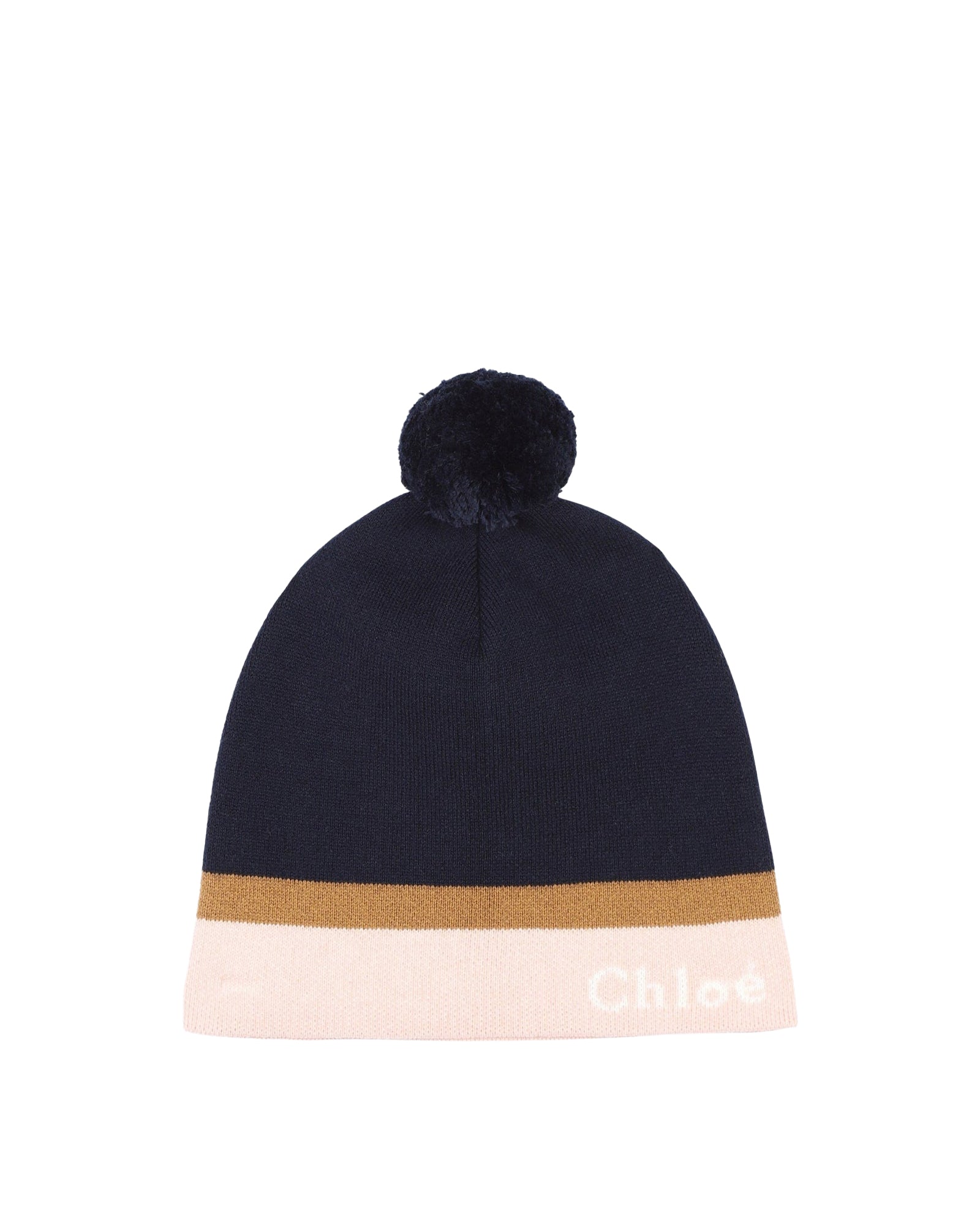 Cotton jacquard hat - Bleu Amiral