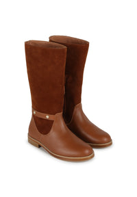 Bottes zippée en cuir - Marron