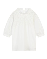 Robe à zip et volants en coton - Off White